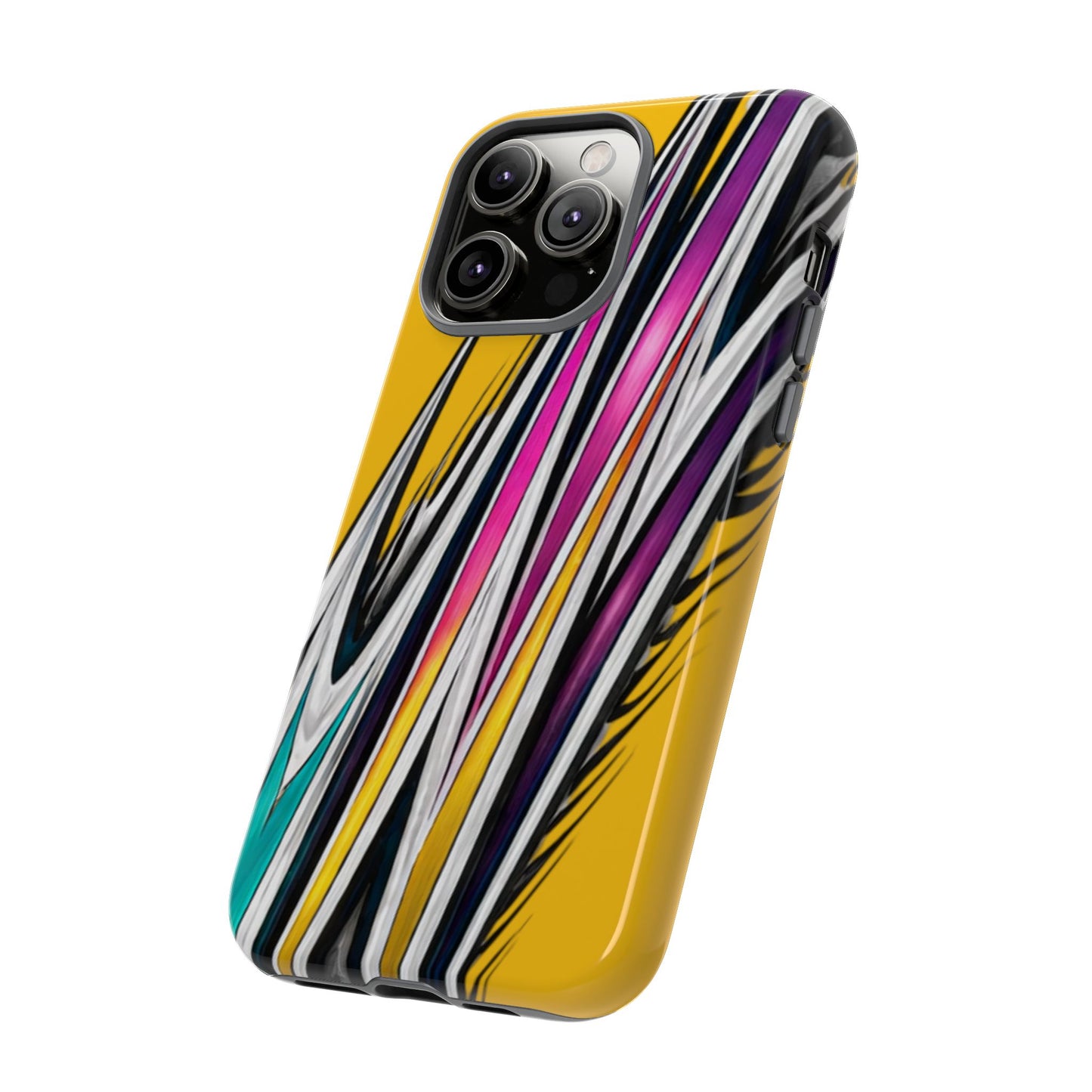 Yellow Abstract Stripes Phone Case | Tough Protective Phone Case