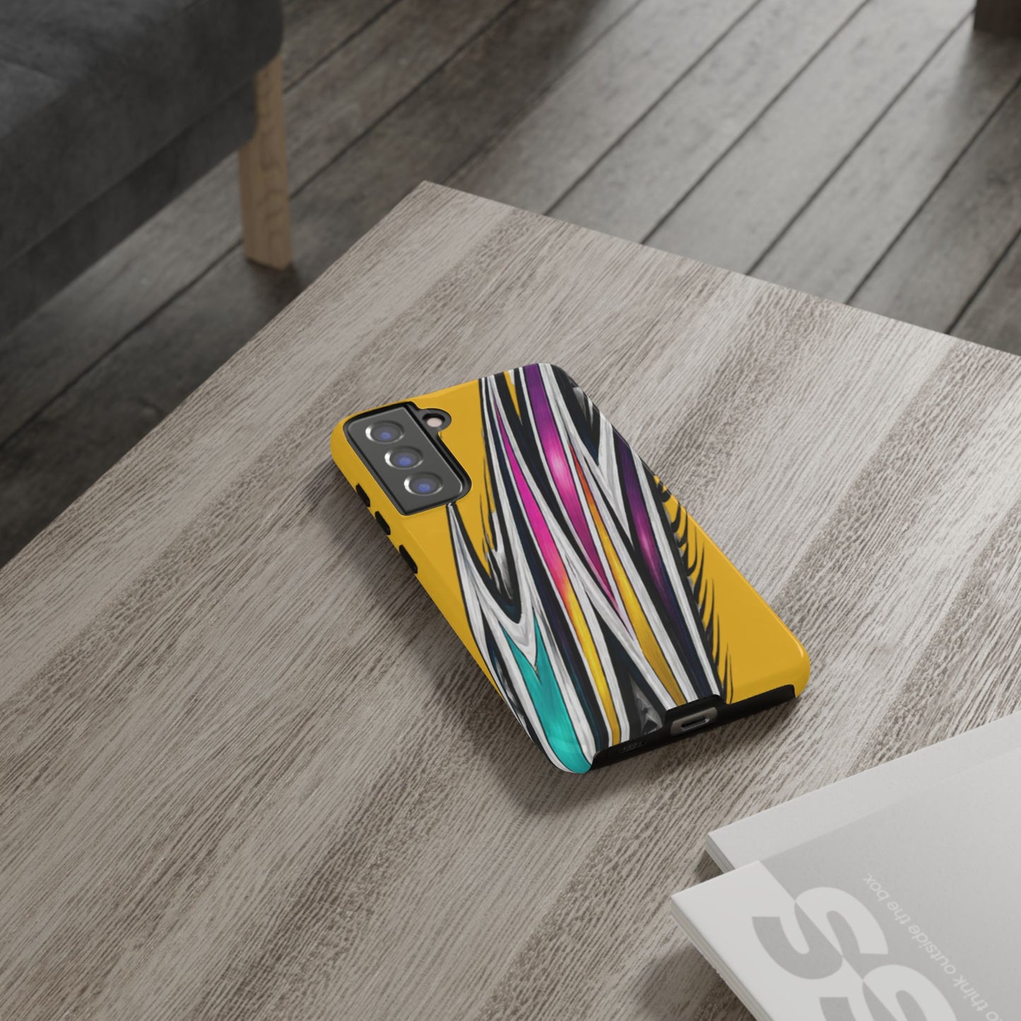 Yellow Abstract Stripes Phone Case | Tough Protective Phone Case