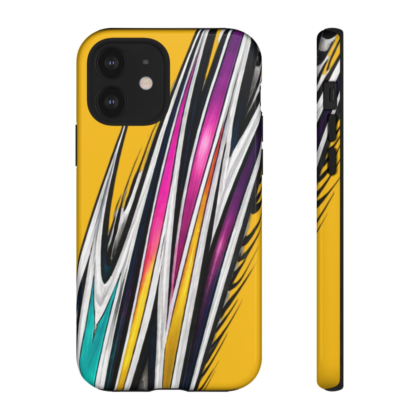 Yellow Abstract Stripes Phone Case | Tough Protective Phone Case
