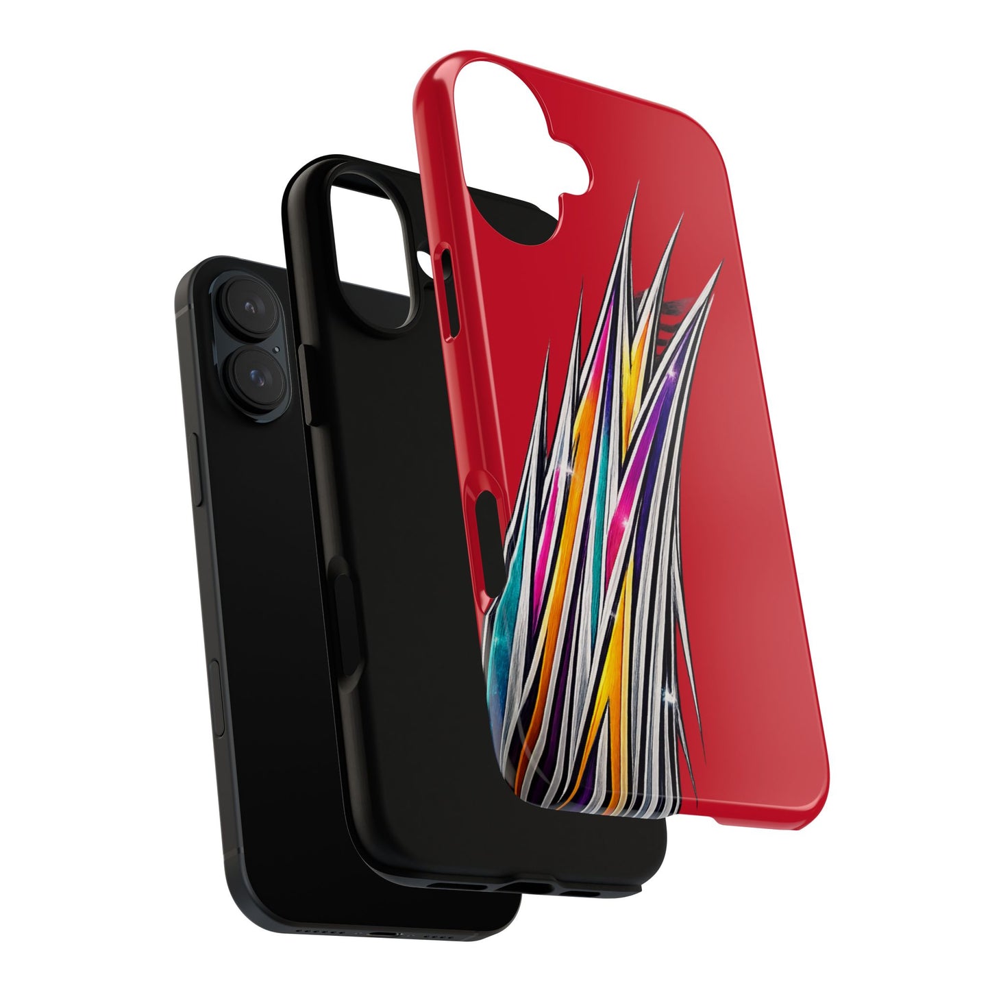 Colorburst Pinstripe Phone Case | Red Abstract Racing Stripe