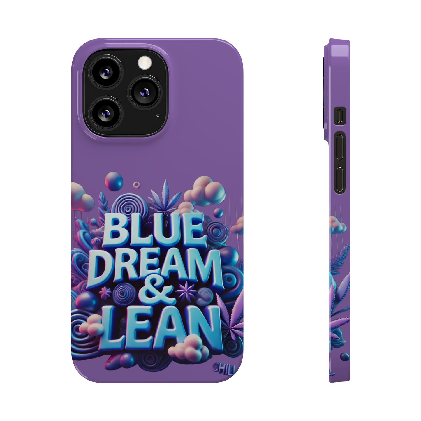 Vibrant Slim Phone Cases - 'Blue Dream & Lean' Design for Trendsetters