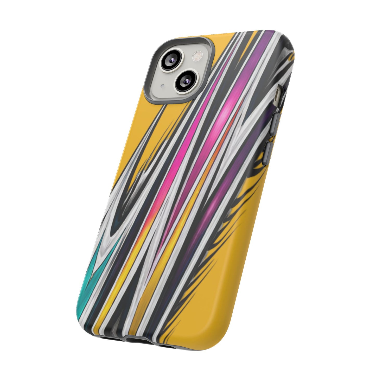 Yellow Abstract Stripes Phone Case | Tough Protective Phone Case