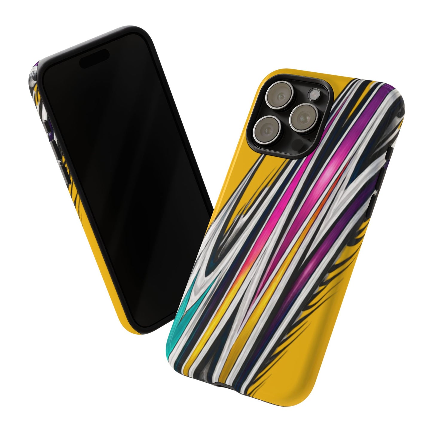 Yellow Abstract Stripes Phone Case | Tough Protective Phone Case