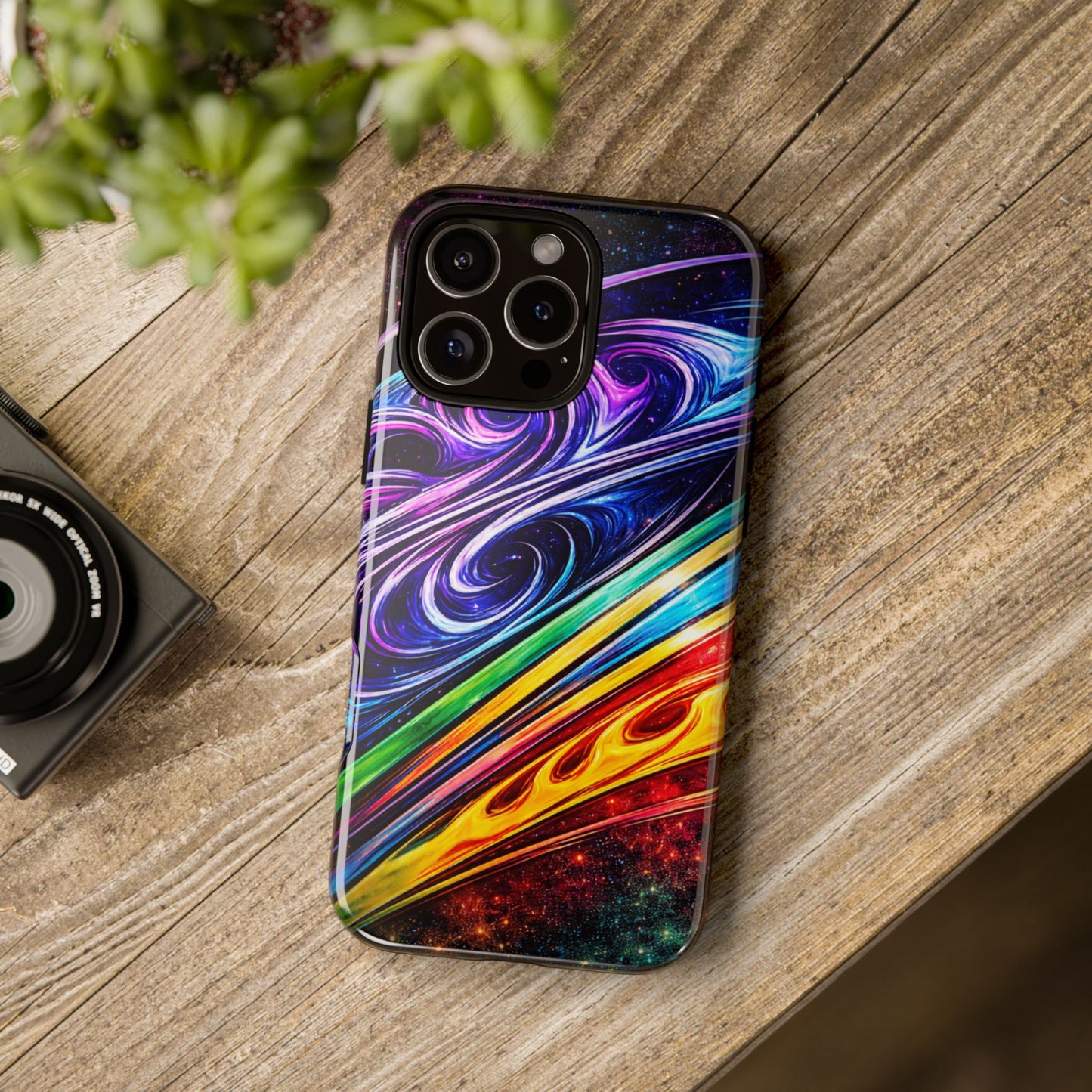 Abstract Cosmic Swirls phone case | Galaxy Rainbow Protective Case