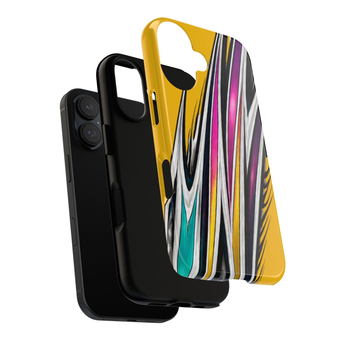 Yellow Abstract Stripes Phone Case | Tough Protective Phone Case