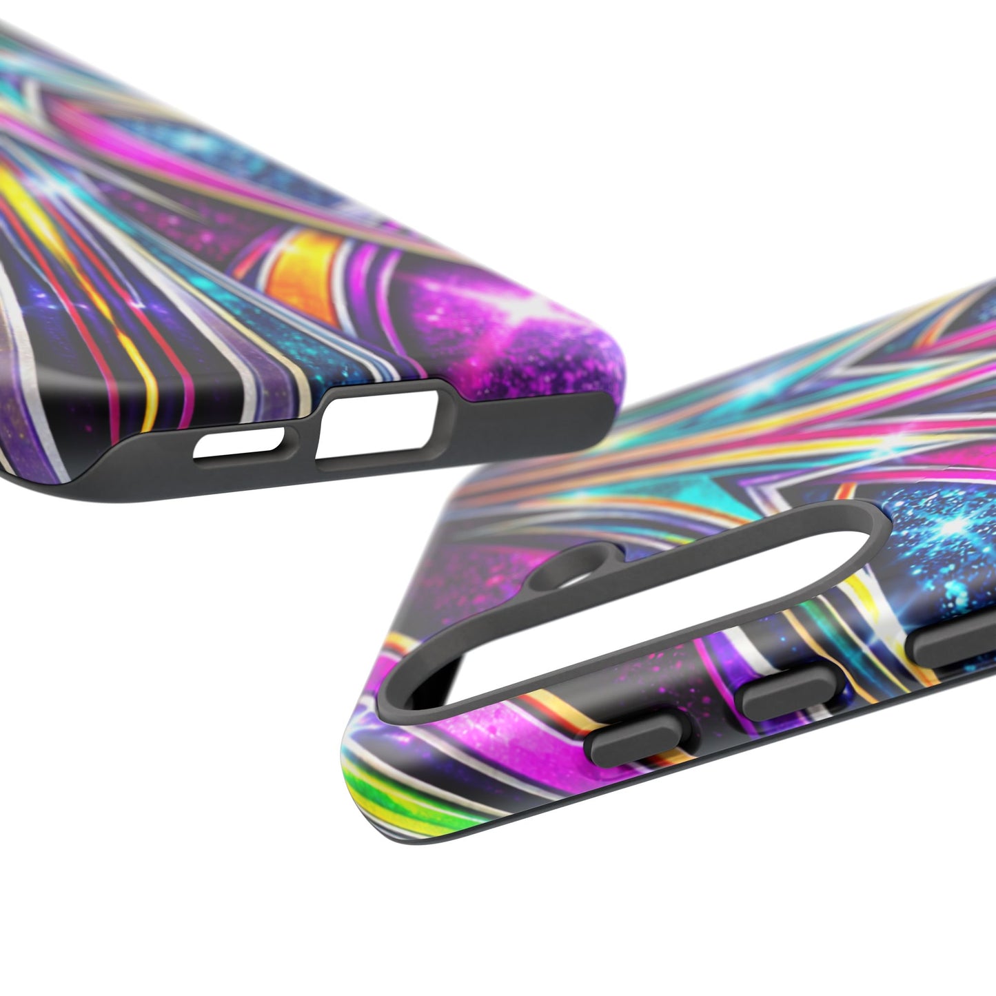 Custom Lowrider Pinstripe Swirl Tough Phone Case – Impact Resistant