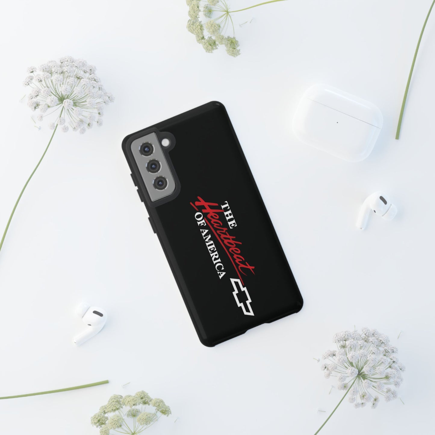 Chevy Phone Case, Tough Cases for Car Lovers, Vintage Style Cover, Heartbeat