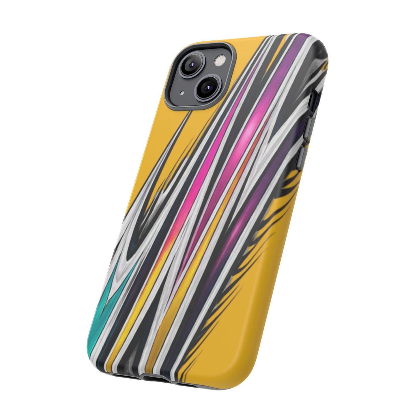 Yellow Abstract Stripes Phone Case | Tough Protective Phone Case