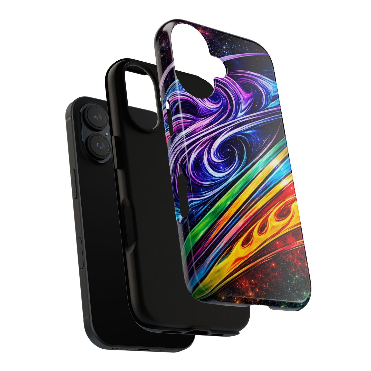 Abstract Cosmic Swirls phone case | Galaxy Rainbow Protective Case