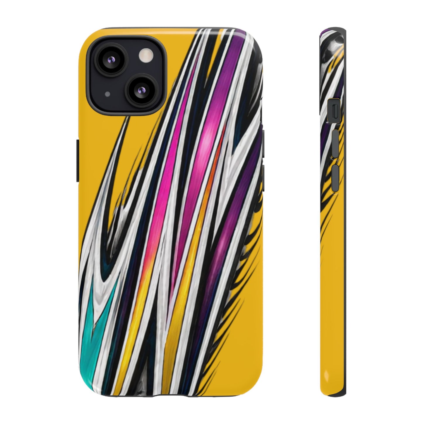 Yellow Abstract Stripes Phone Case | Tough Protective Phone Case