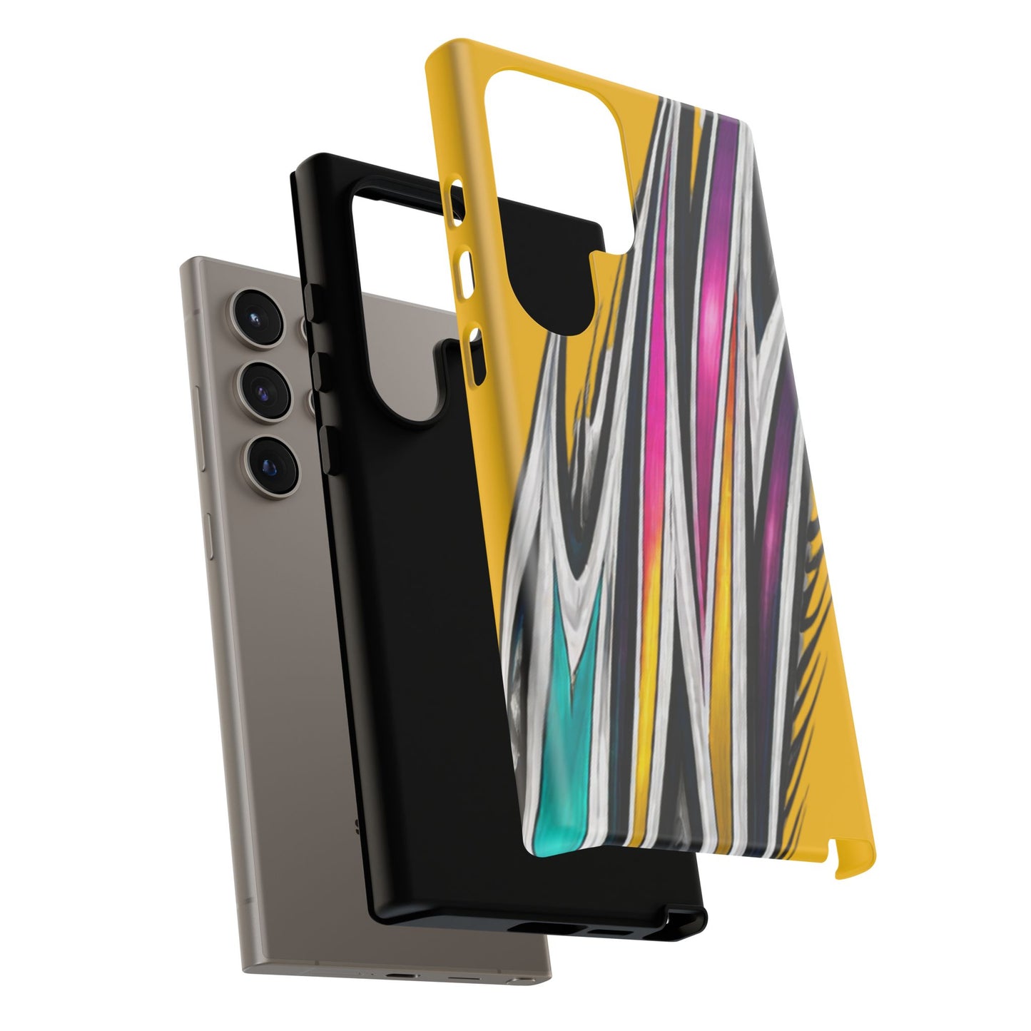 Yellow Abstract Stripes Phone Case | Tough Protective Phone Case