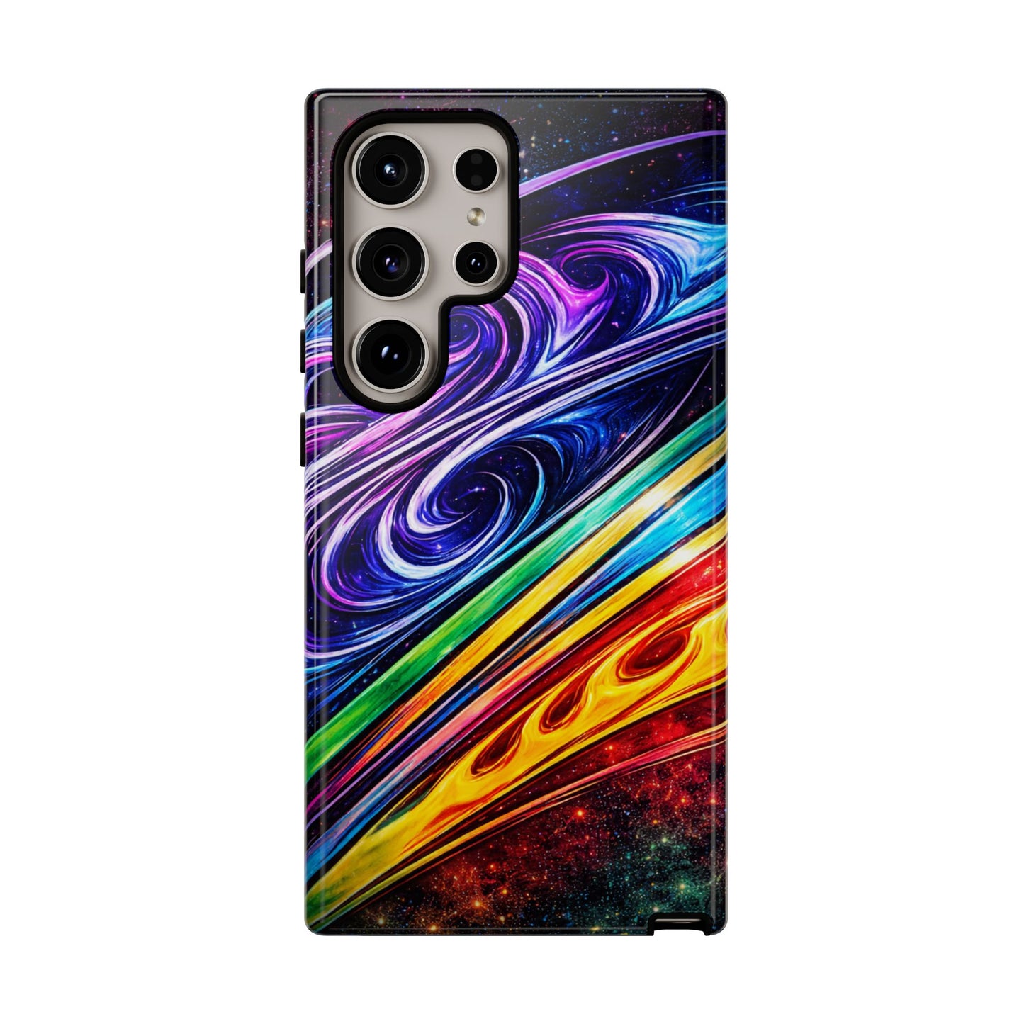 Abstract Cosmic Swirls phone case | Galaxy Rainbow Protective Case