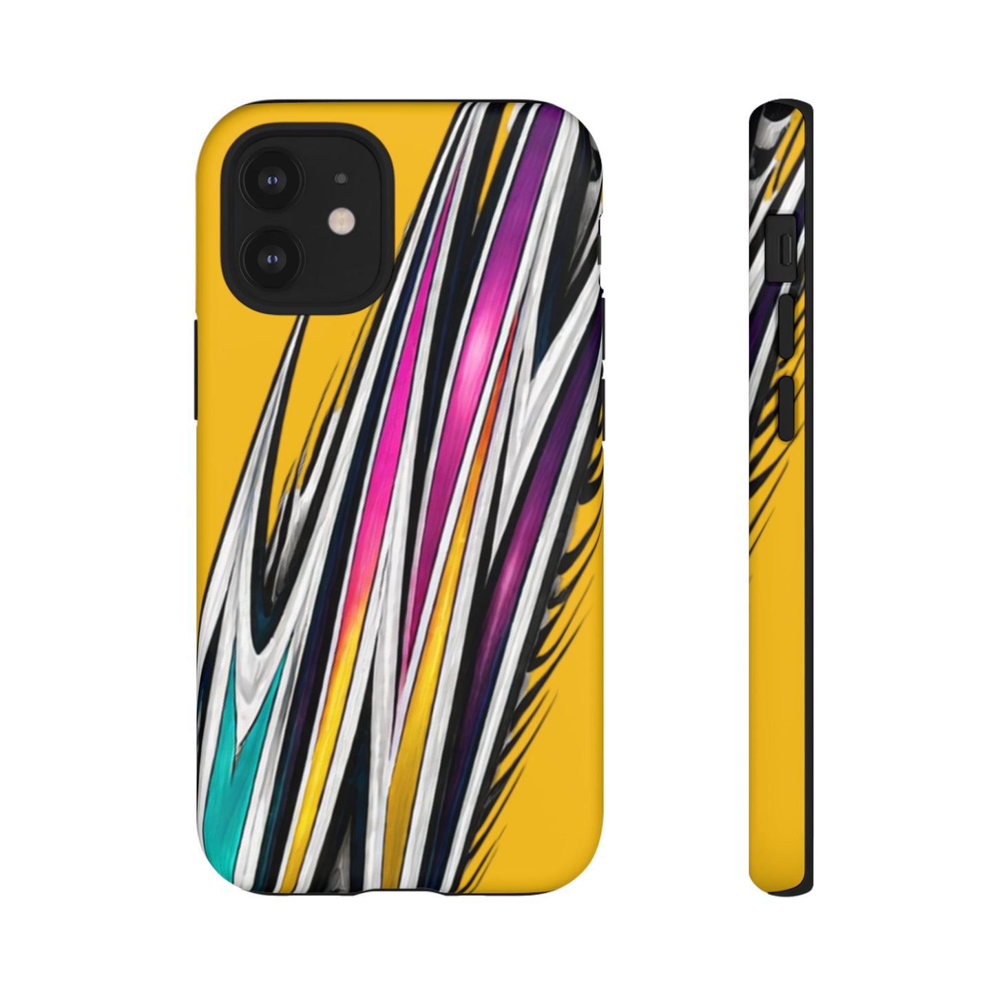 Yellow Abstract Stripes Phone Case | Tough Protective Phone Case