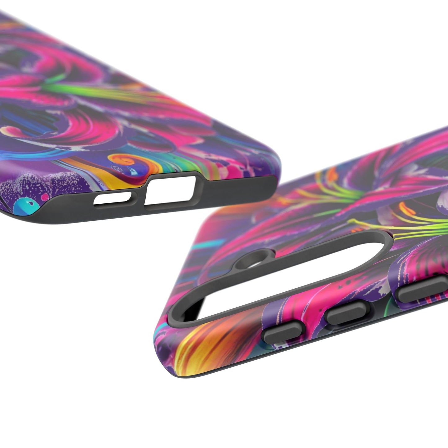 Neon Lily Illustration Tough Case | Floral Phone Cover