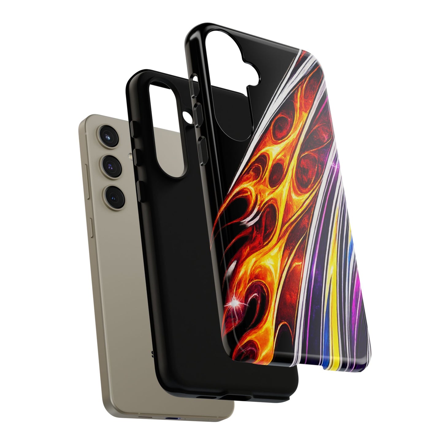 Flaming Abstract Stripes Tough Case | Colorful Phone Cover