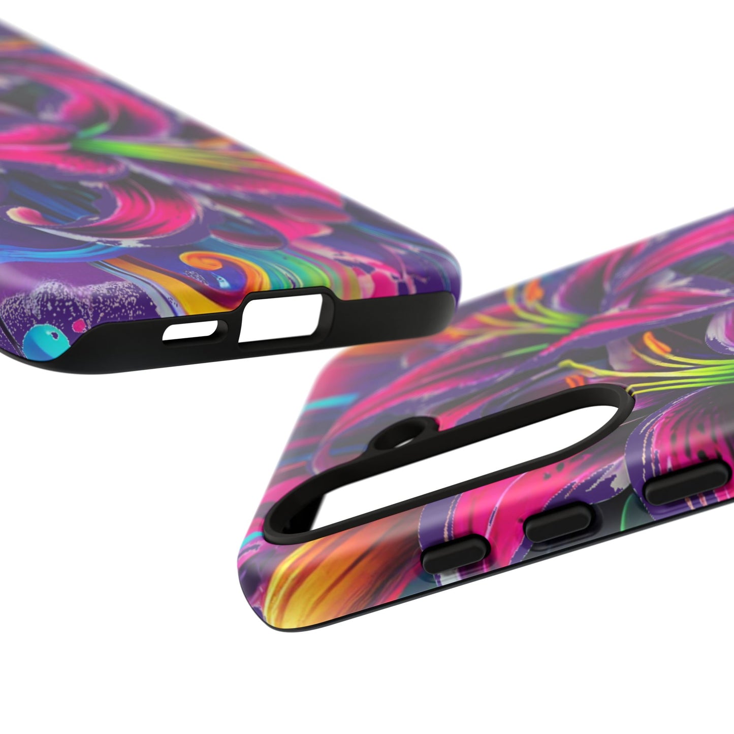 Neon Lily Illustration Tough Case | Floral Phone Cover