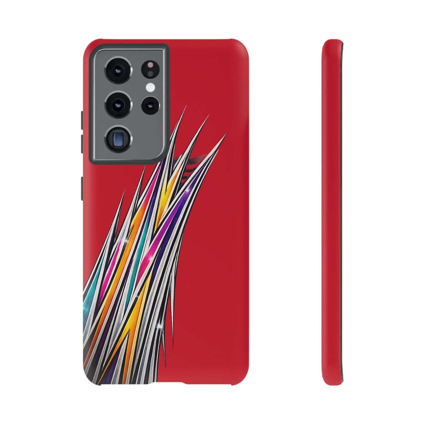 Colorburst Pinstripe Phone Case | Red Abstract Racing Stripe