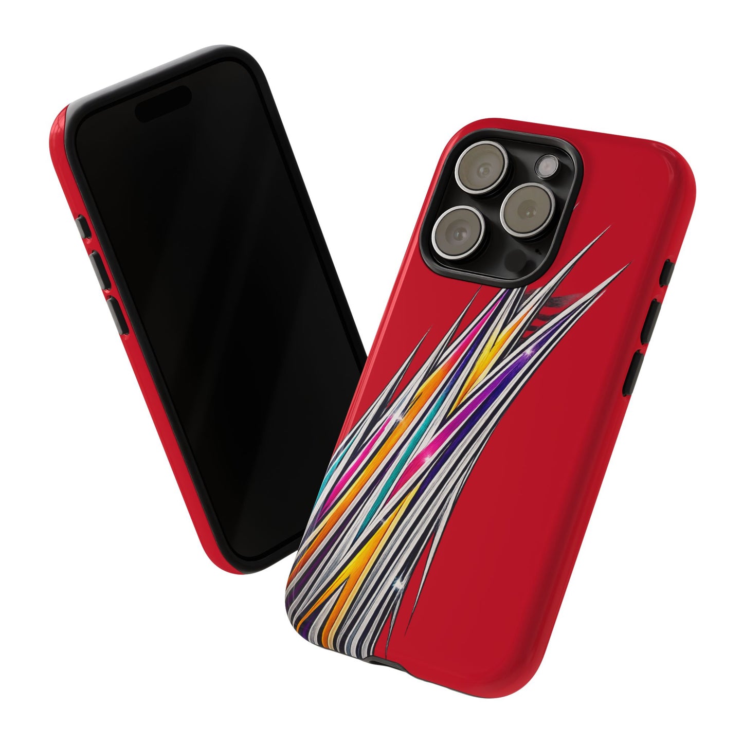 Colorburst Pinstripe Phone Case | Red Abstract Racing Stripe
