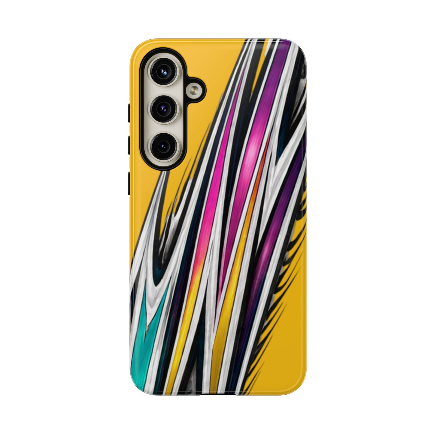 Yellow Abstract Stripes Phone Case | Tough Protective Phone Case