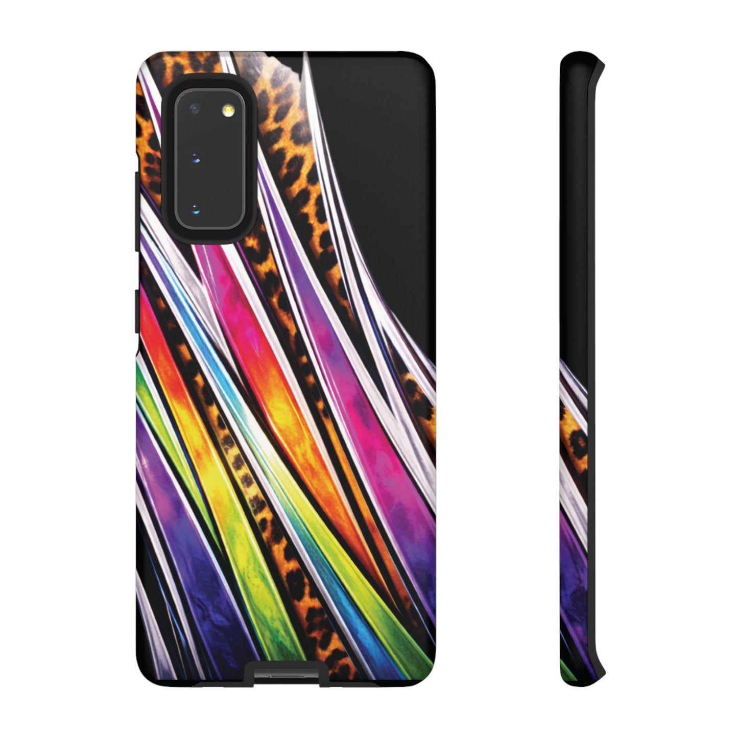 Colorful Stripes & Leopard Print Phone Case