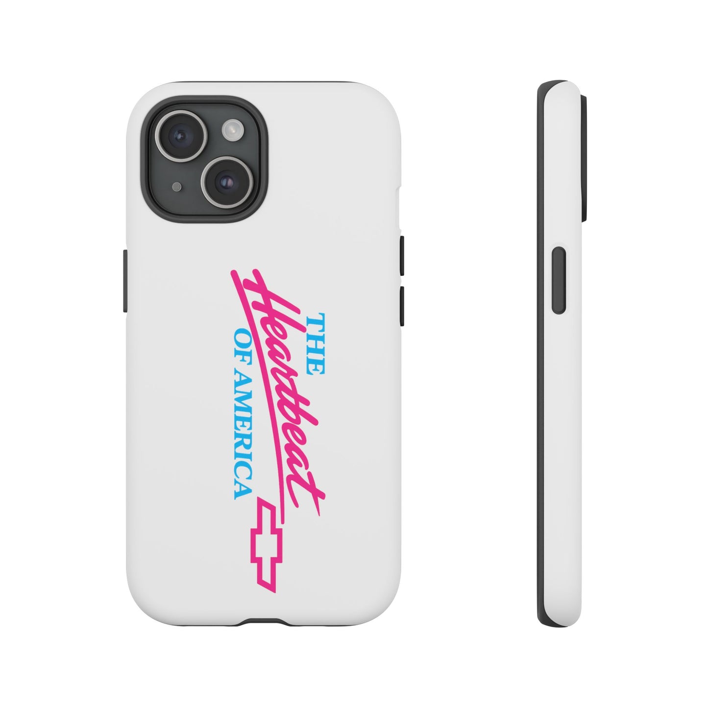 White  “The Heartbeat of America” Retro Chevy Logo, Slim Protective Cover