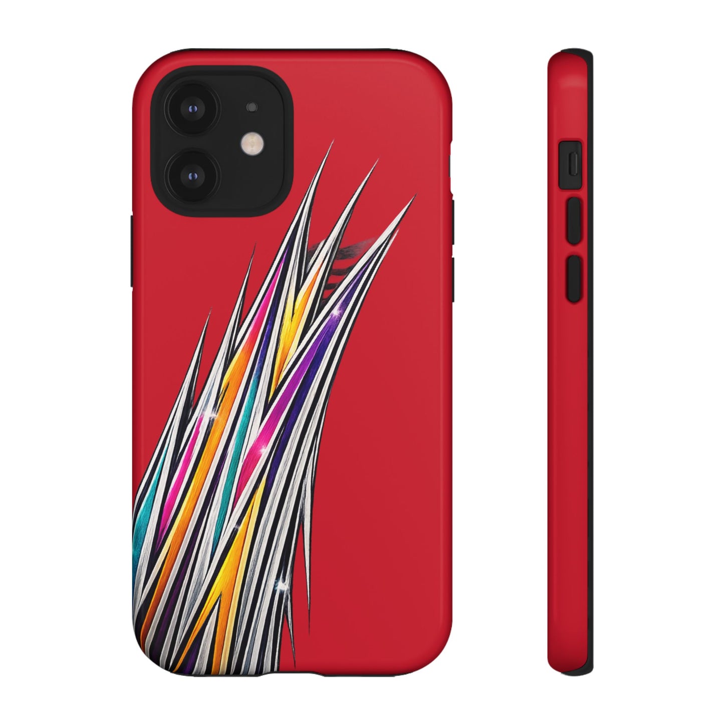 Colorburst Pinstripe Phone Case | Red Abstract Racing Stripe