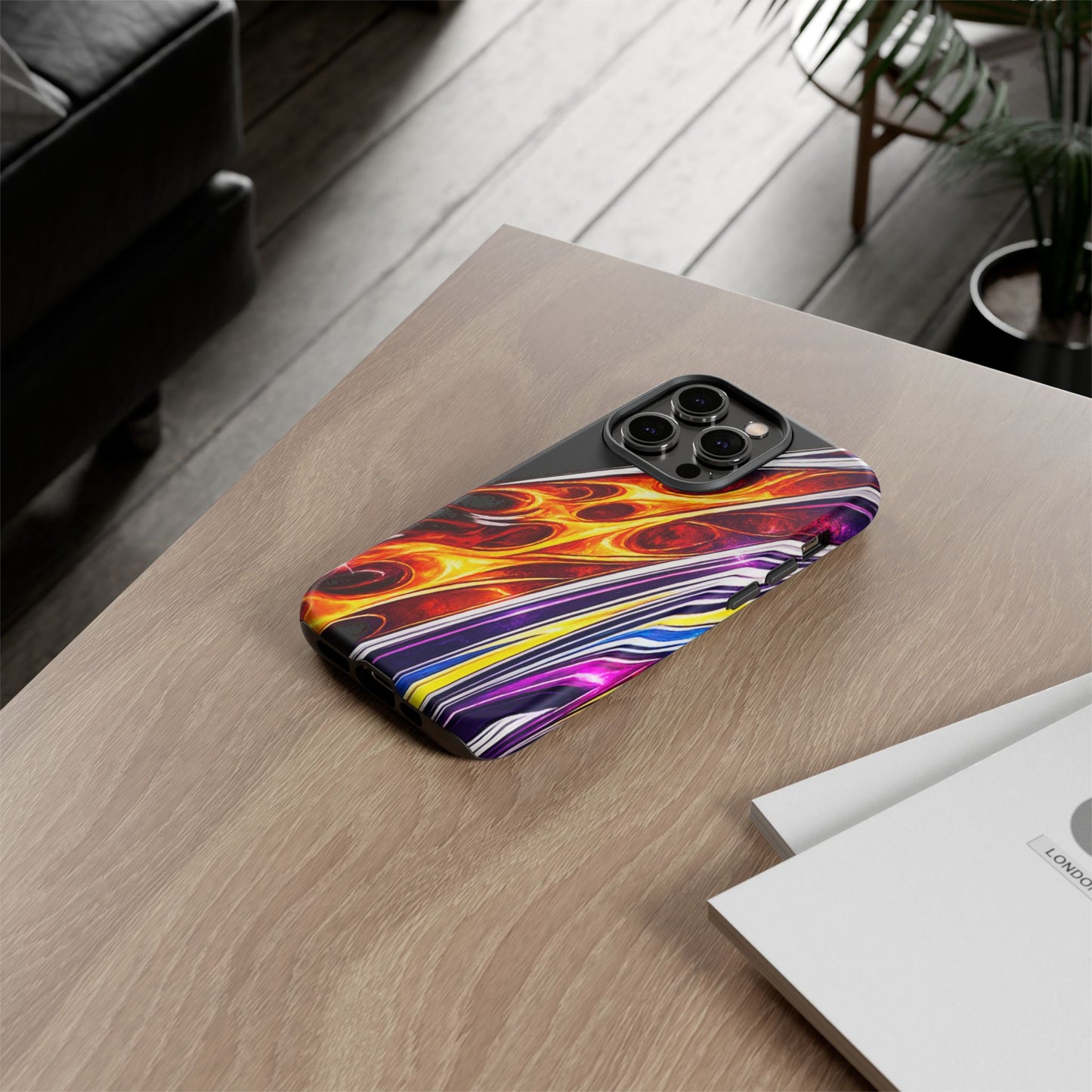 Flaming Abstract Stripes Tough Case | Colorful Phone Cover