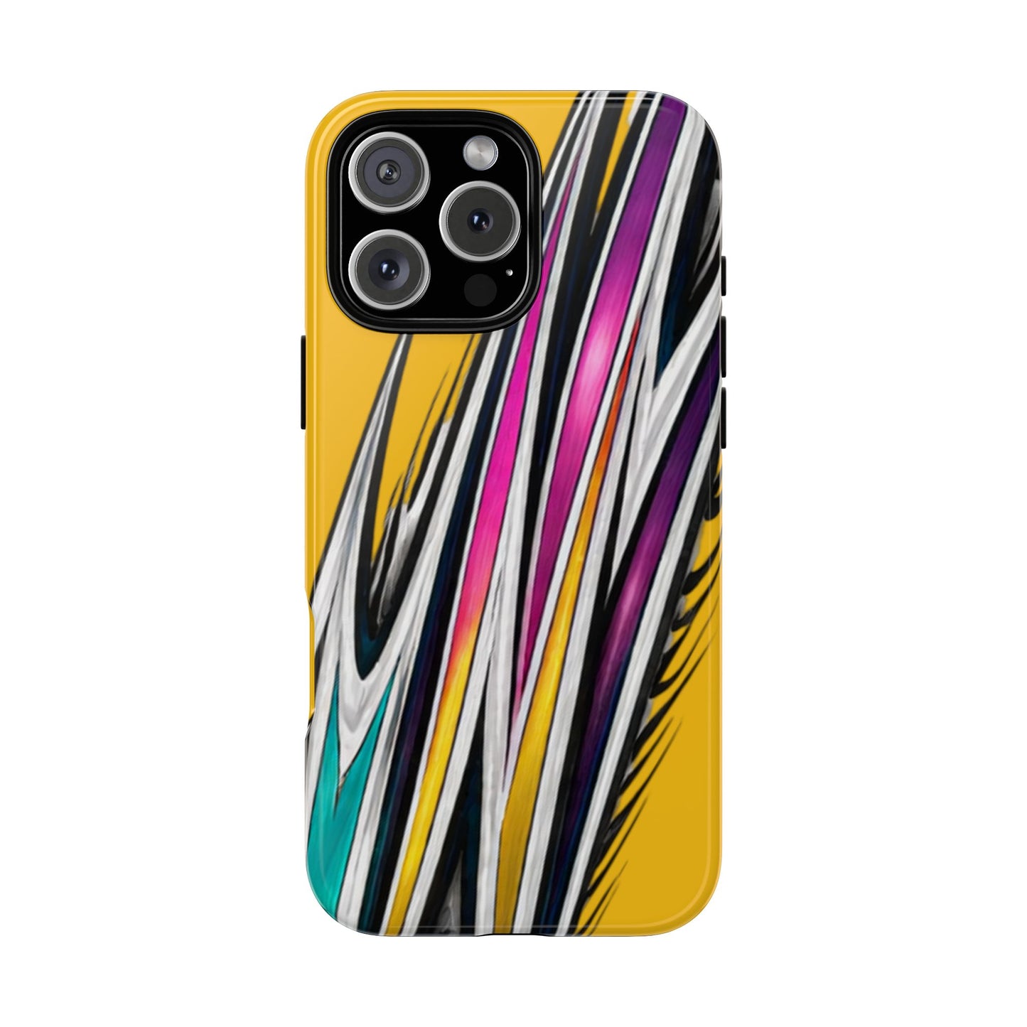 Yellow Abstract Stripes Phone Case | Tough Protective Phone Case