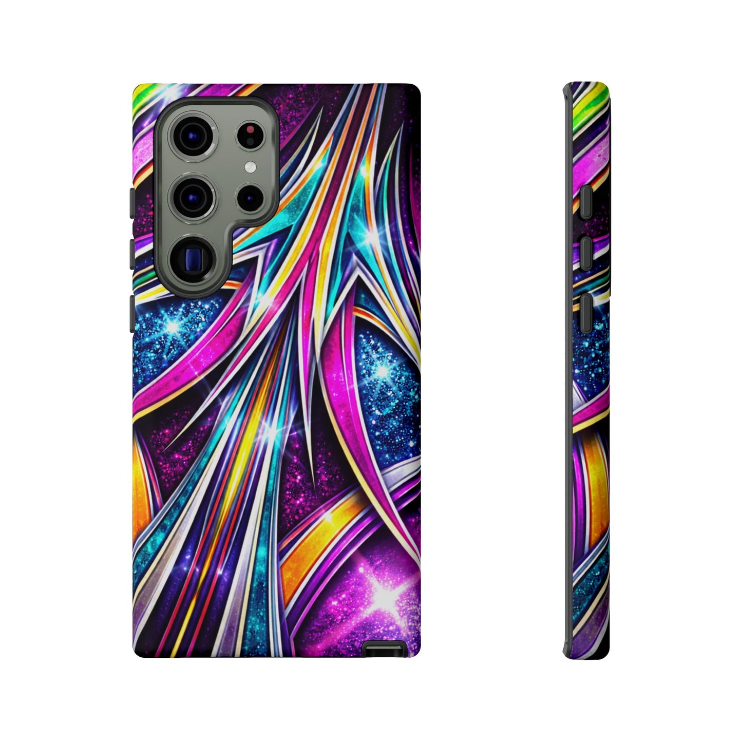 Custom Lowrider Pinstripe Swirl Tough Phone Case – Impact Resistant