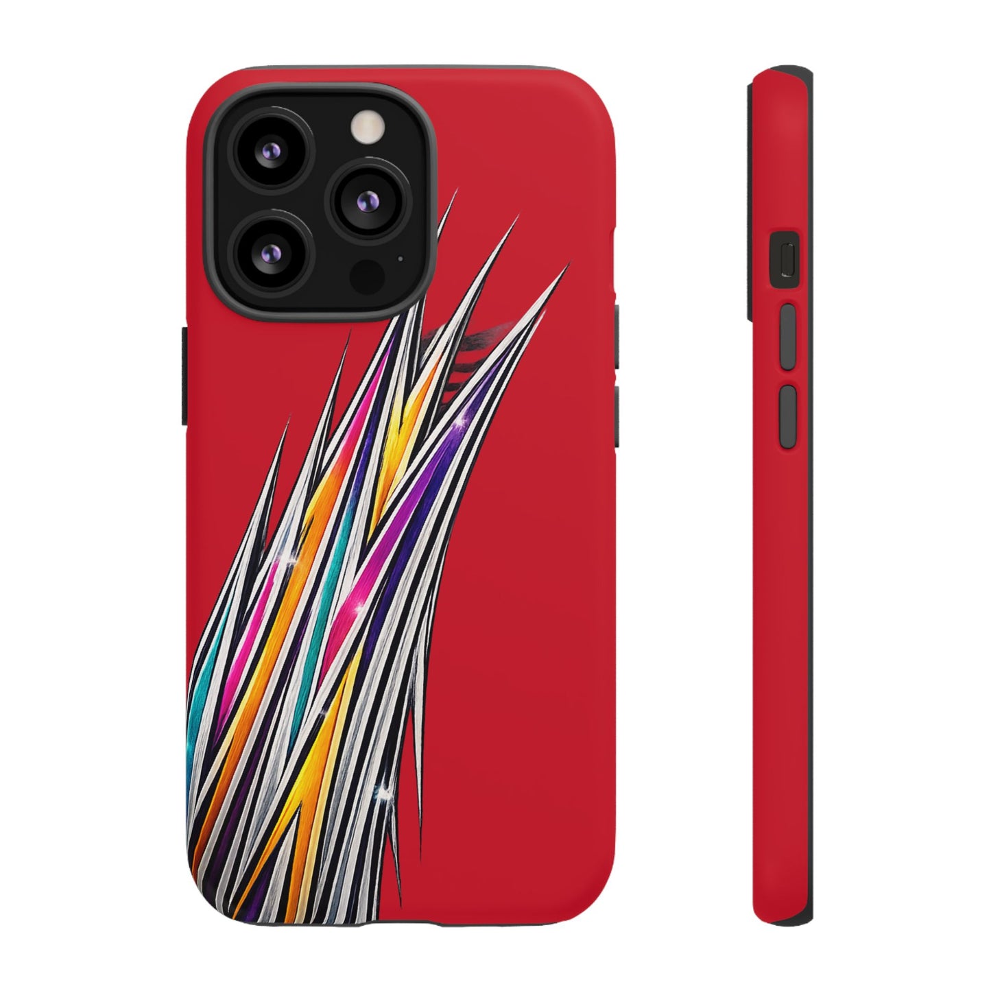 Colorburst Pinstripe Phone Case | Red Abstract Racing Stripe