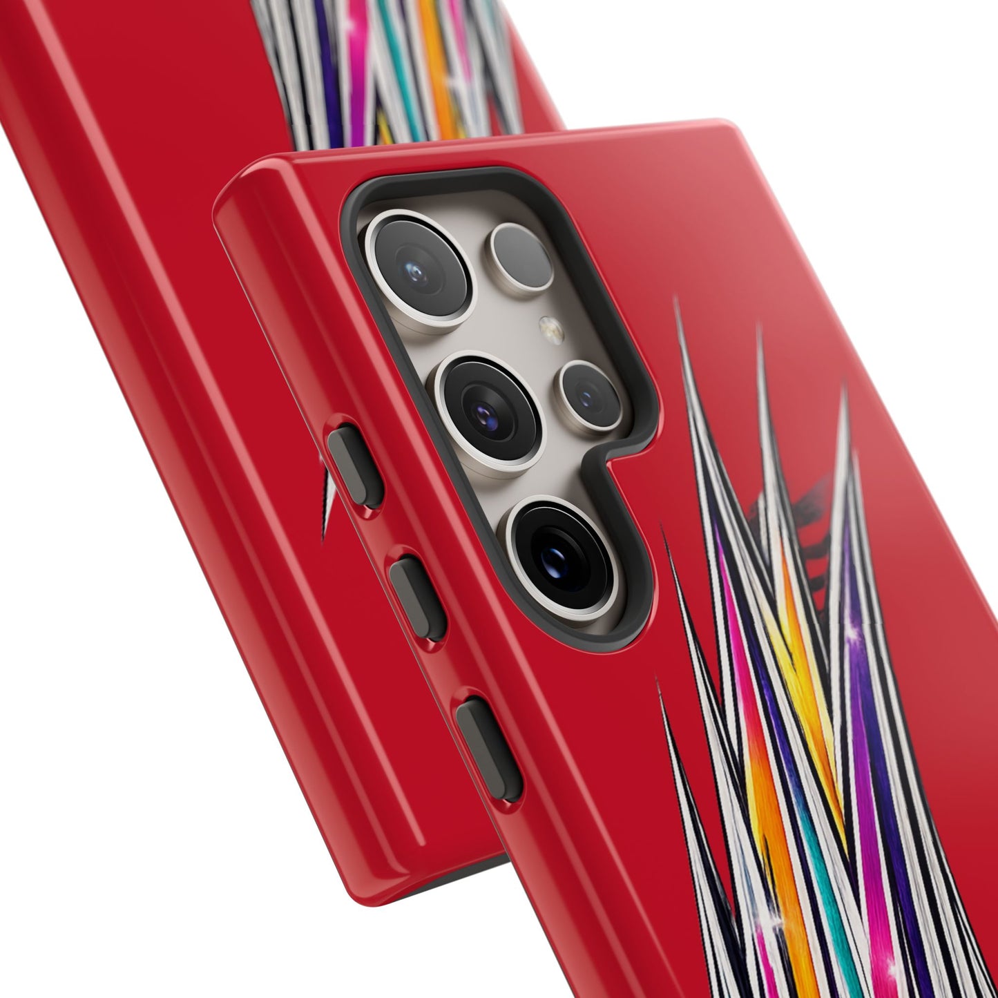 Colorburst Pinstripe Phone Case | Red Abstract Racing Stripe