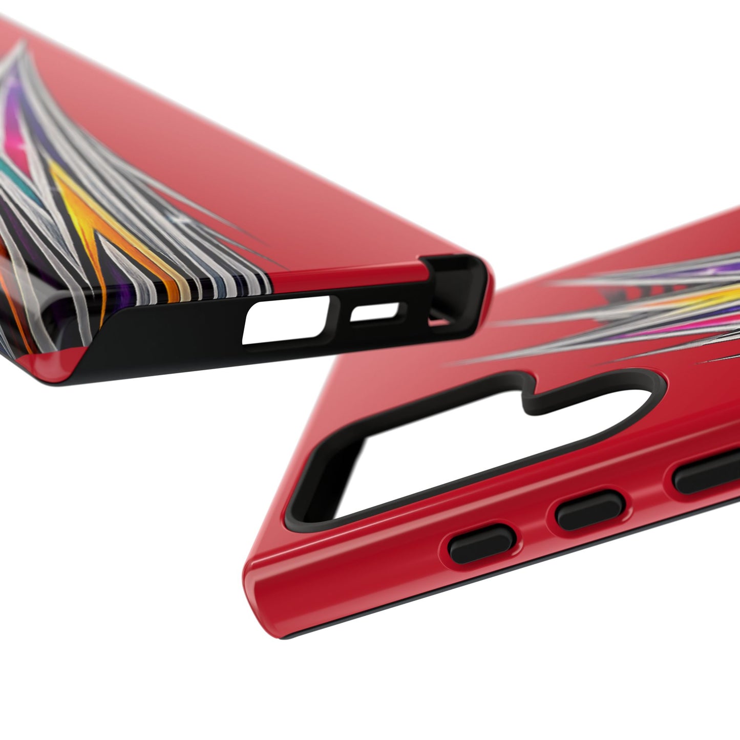 Colorburst Pinstripe Phone Case | Red Abstract Racing Stripe