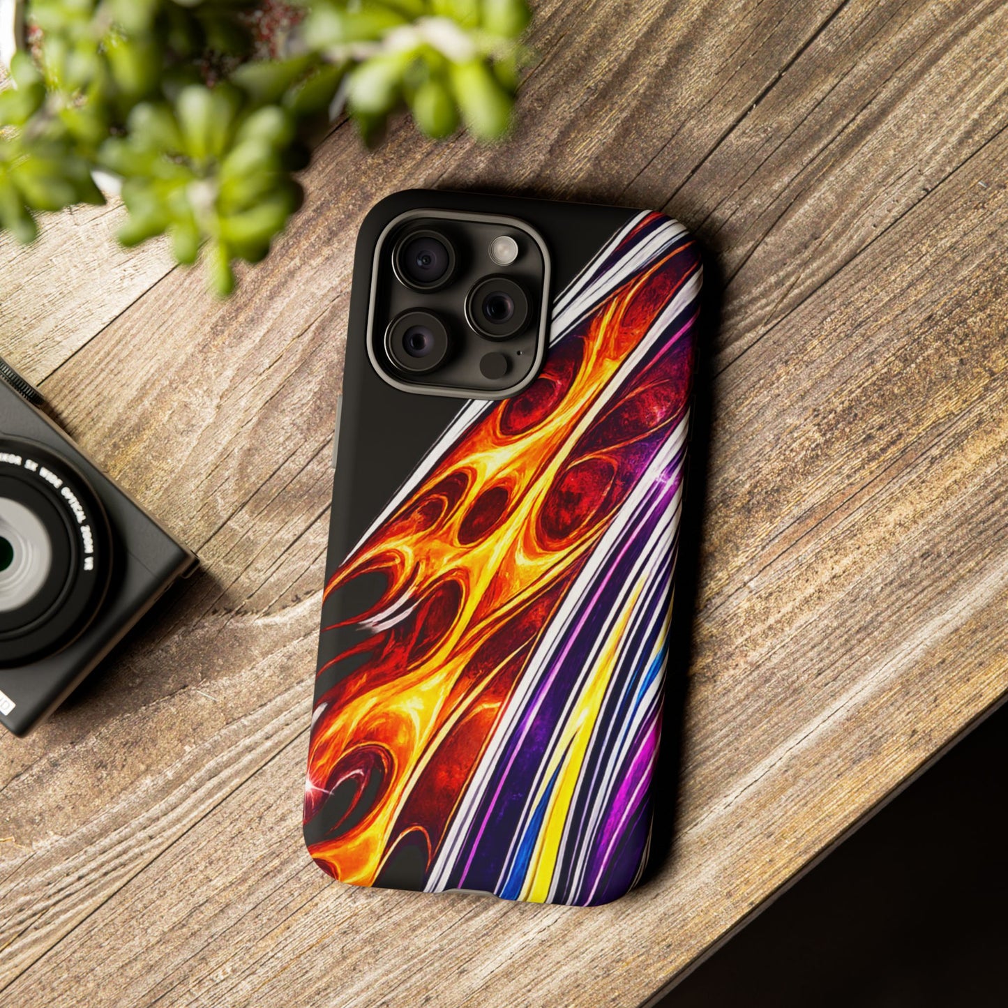 Flaming Abstract Stripes Tough Case | Colorful Phone Cover