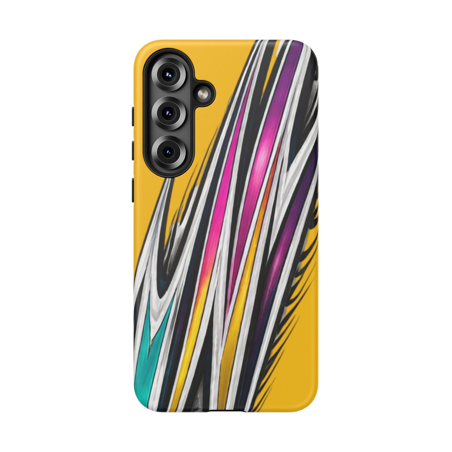 Yellow Abstract Stripes Phone Case | Tough Protective Phone Case