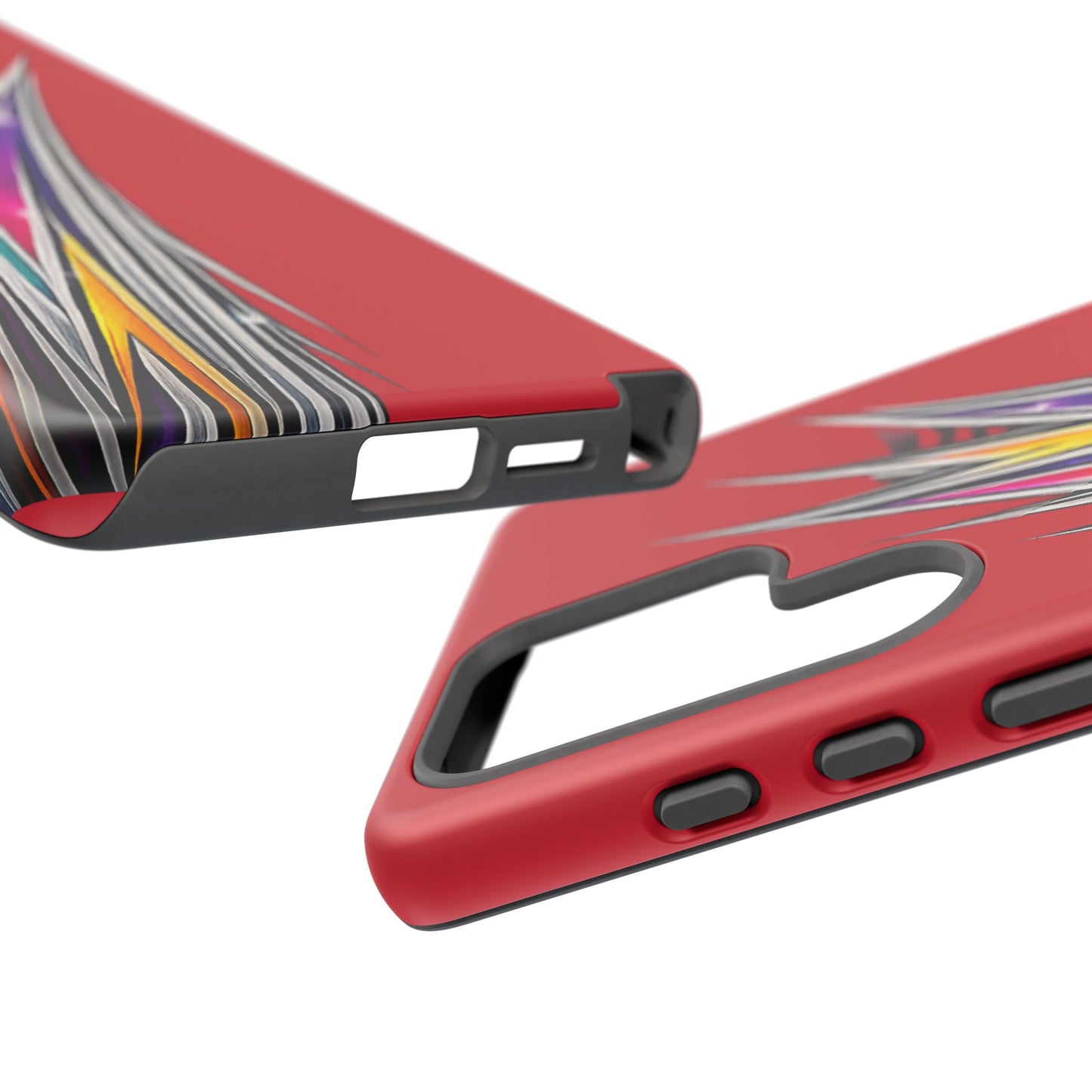 Colorburst Pinstripe Phone Case | Red Abstract Racing Stripe
