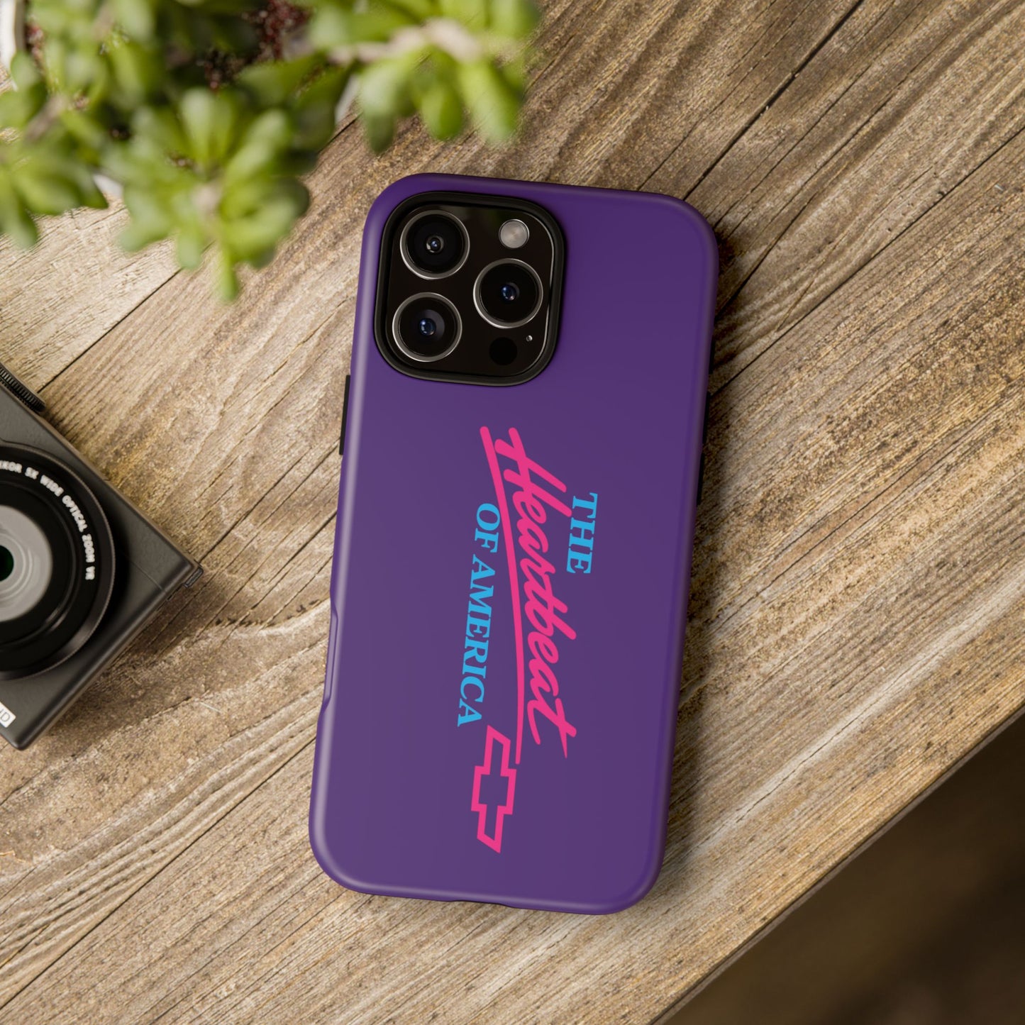 Purple  “The Heartbeat of America” Retro Chevy Logo, Slim Protective Cover