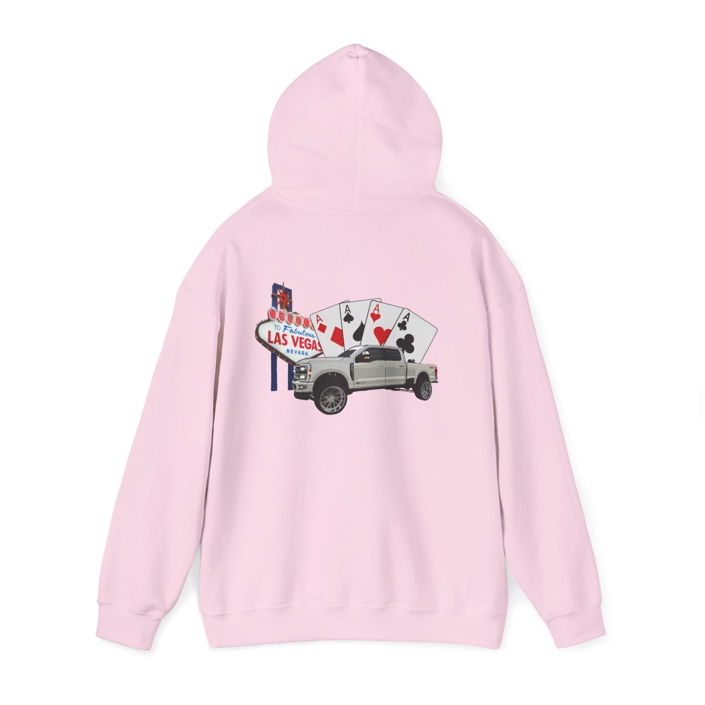 Las Vegas Truck Graphic Hoodie – Casino Cards & Welcome Sign Pullover