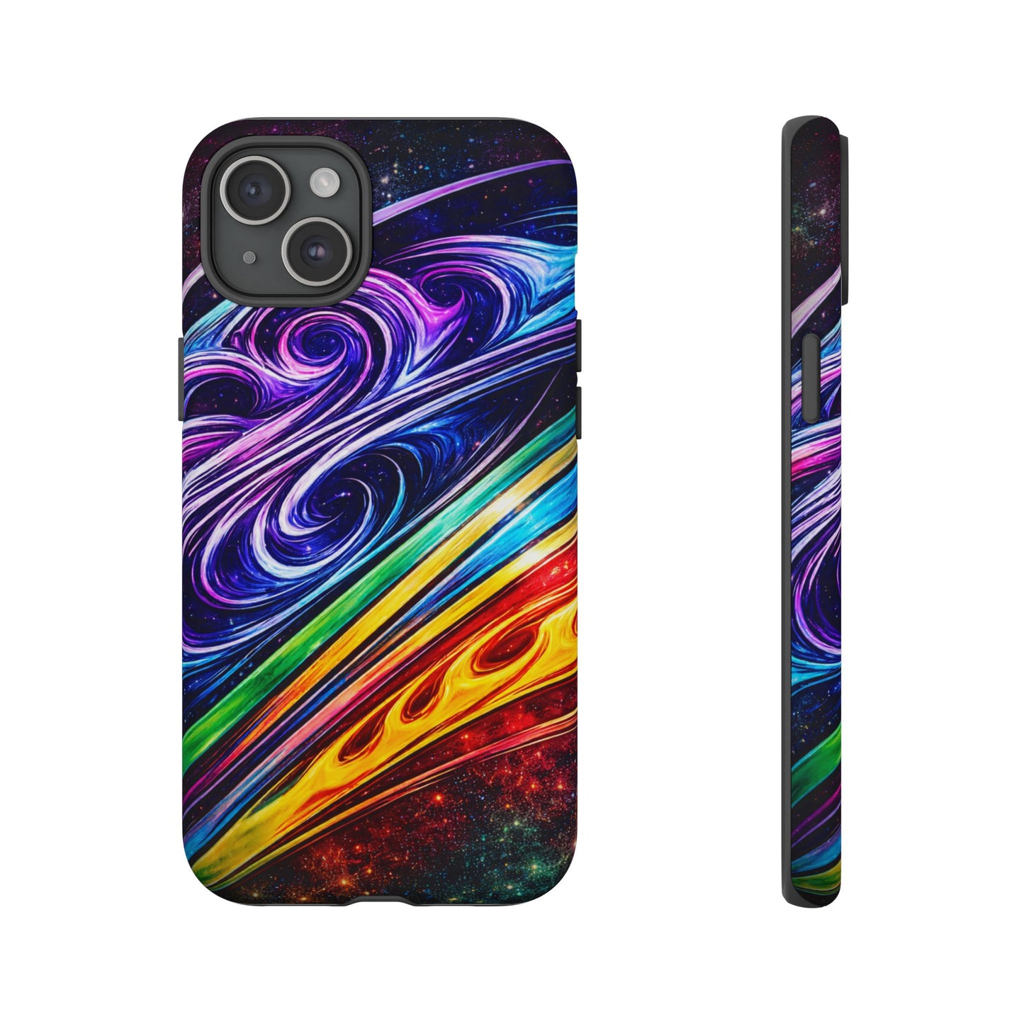 Abstract Cosmic Swirls phone case | Galaxy Rainbow Protective Case