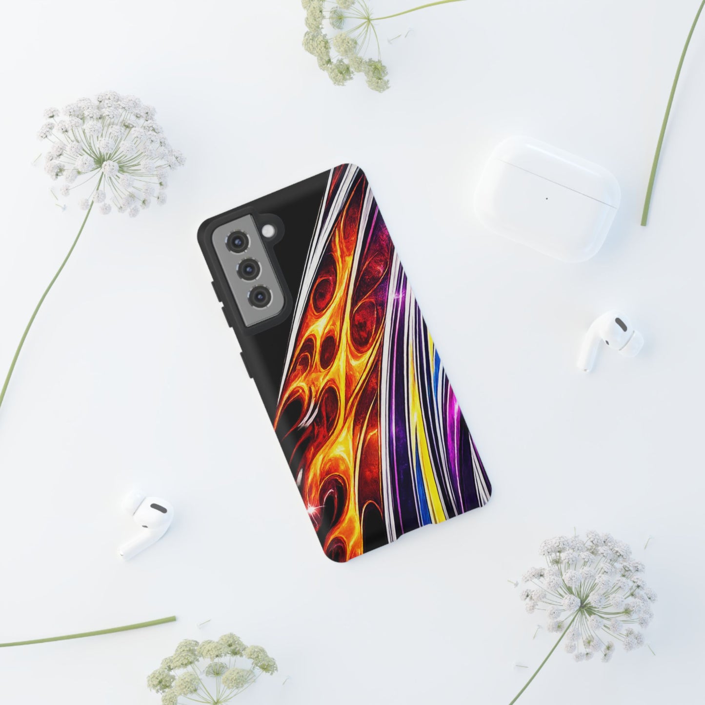Flaming Abstract Stripes Tough Case | Colorful Phone Cover
