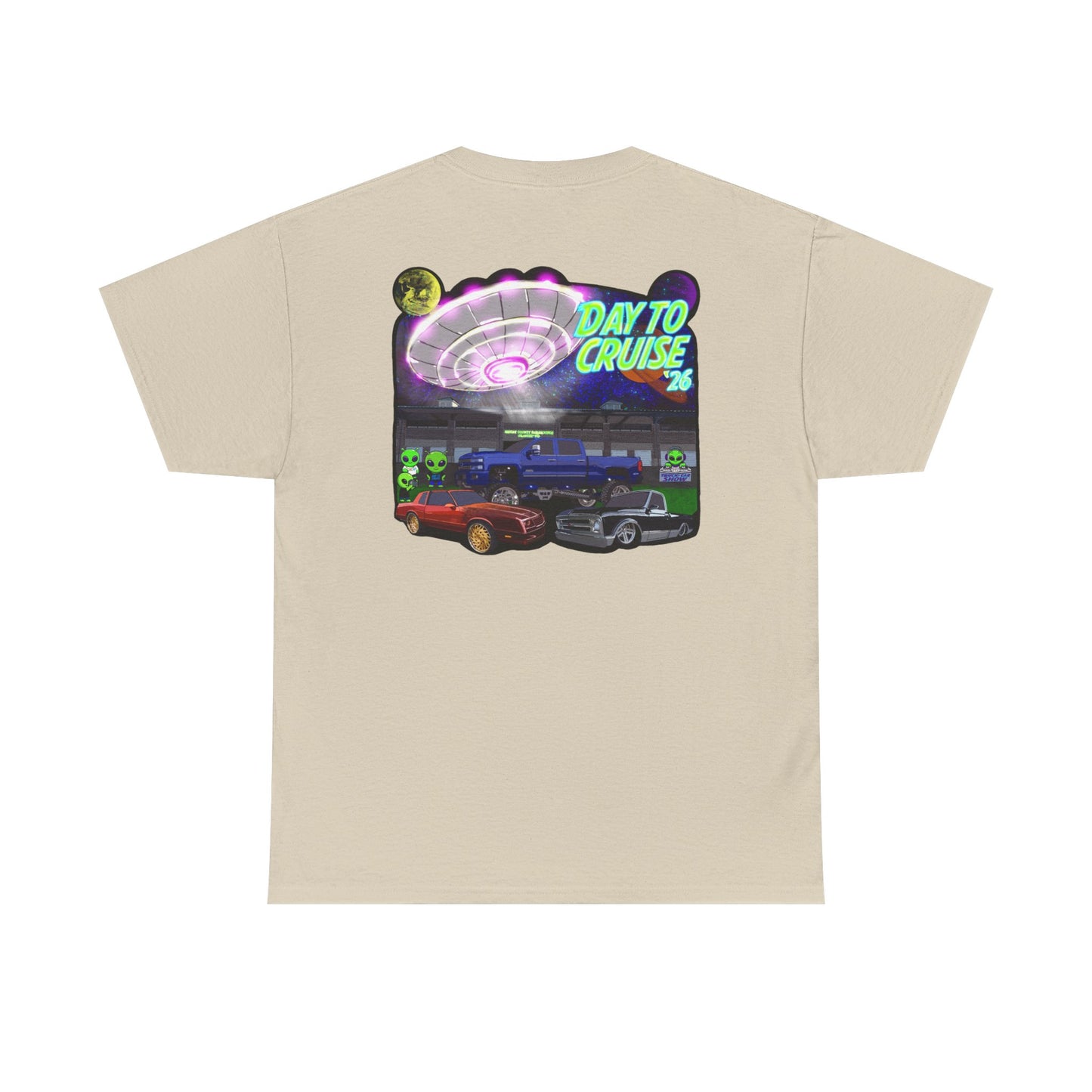 Day To Cruise Car Show Shirt Official Event Tee Retro UFO Cruise Night Automotive Streetwear