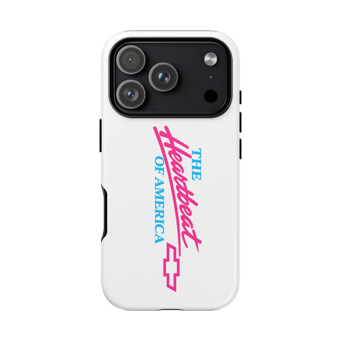 White  “The Heartbeat of America” Retro Chevy Logo, Slim Protective Cover