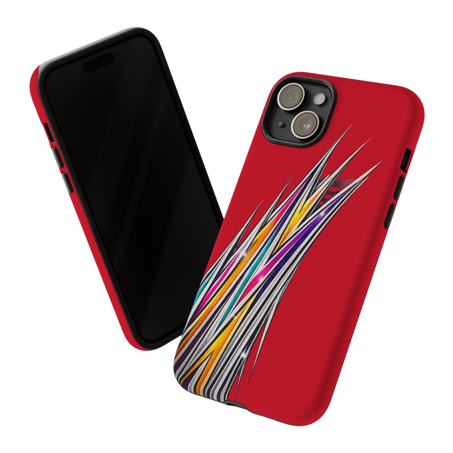 Colorburst Pinstripe Phone Case | Red Abstract Racing Stripe