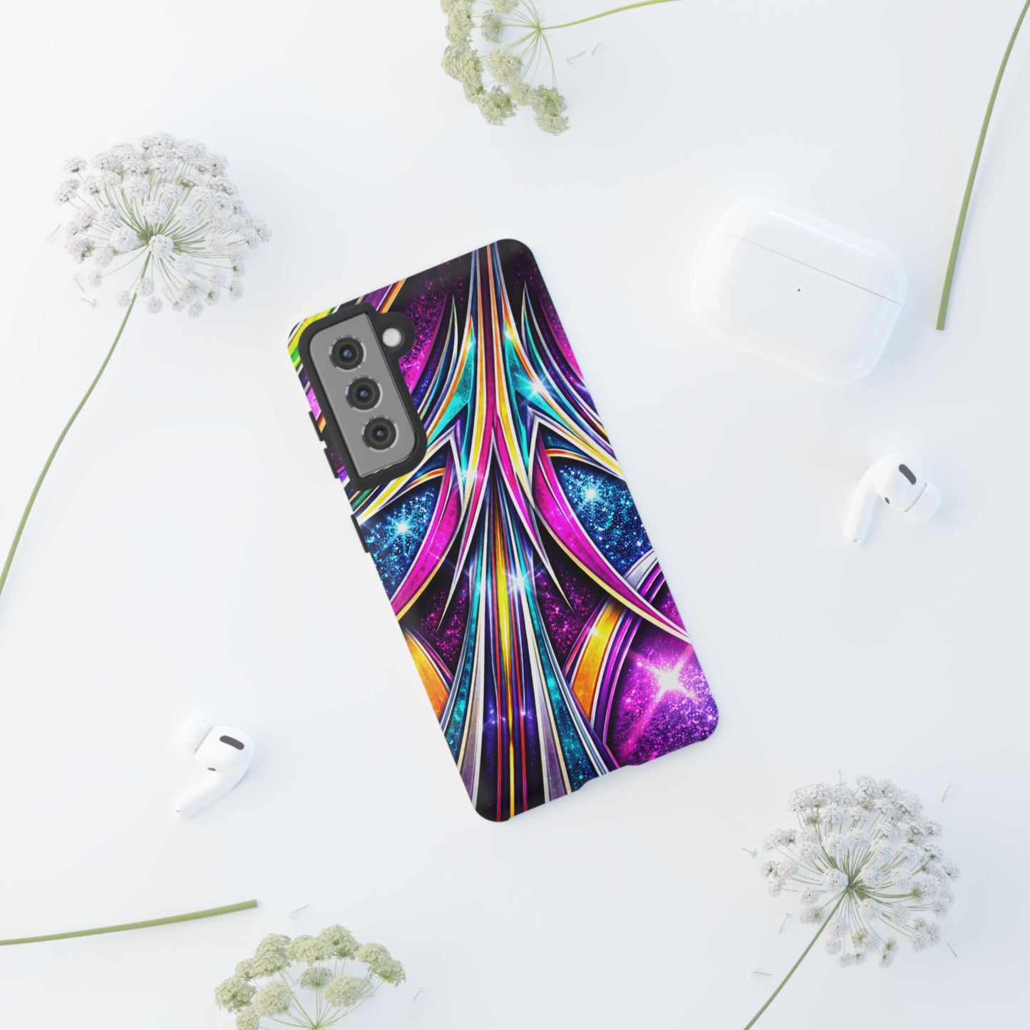 Custom Lowrider Pinstripe Swirl Tough Phone Case – Impact Resistant