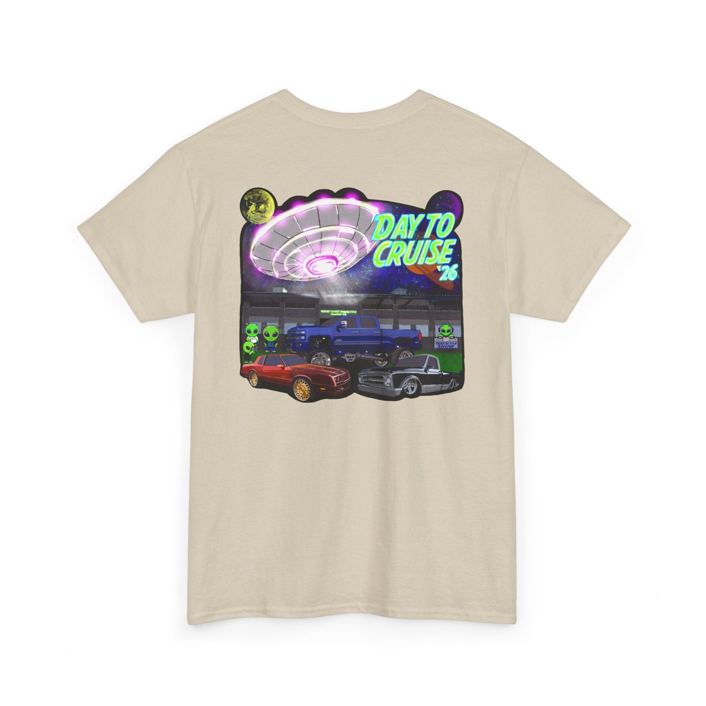 Day To Cruise Car Show Shirt Official Event Tee Retro UFO Cruise Night Automotive Streetwear