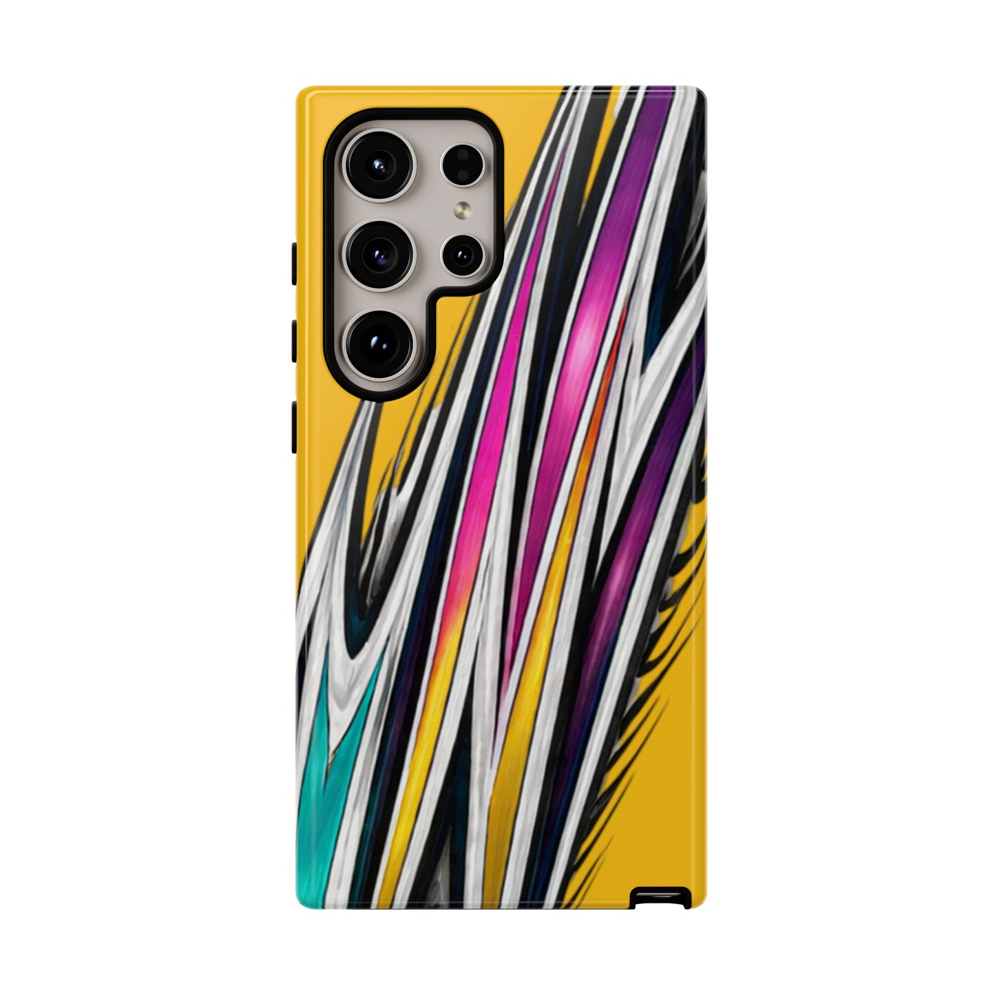 Yellow Abstract Stripes Phone Case | Tough Protective Phone Case