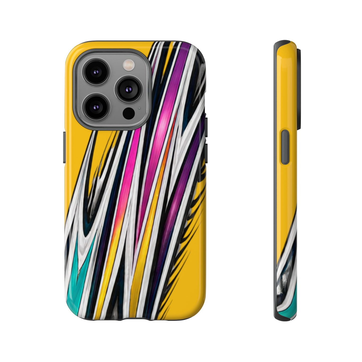 Yellow Abstract Stripes Phone Case | Tough Protective Phone Case