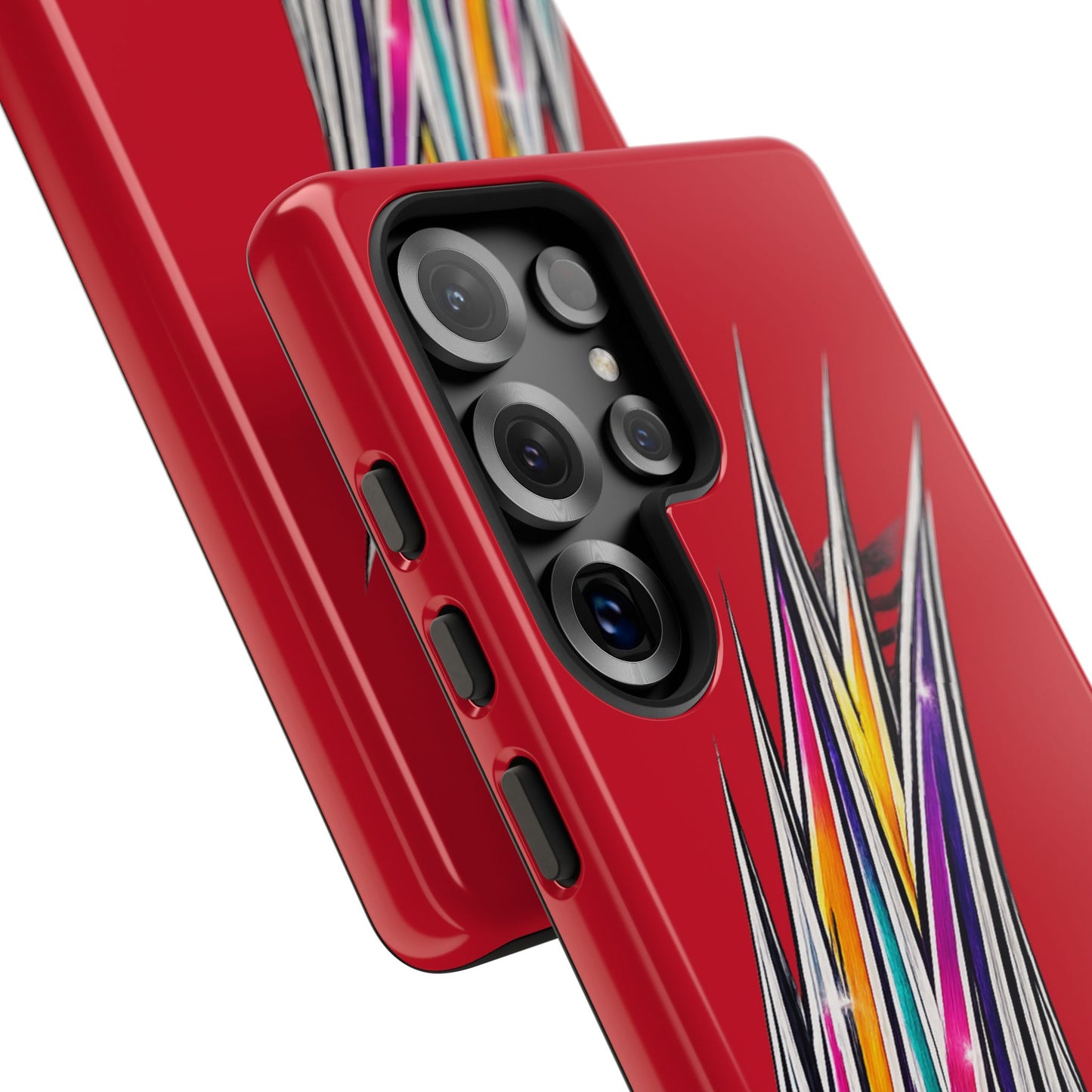 Colorburst Pinstripe Phone Case | Red Abstract Racing Stripe