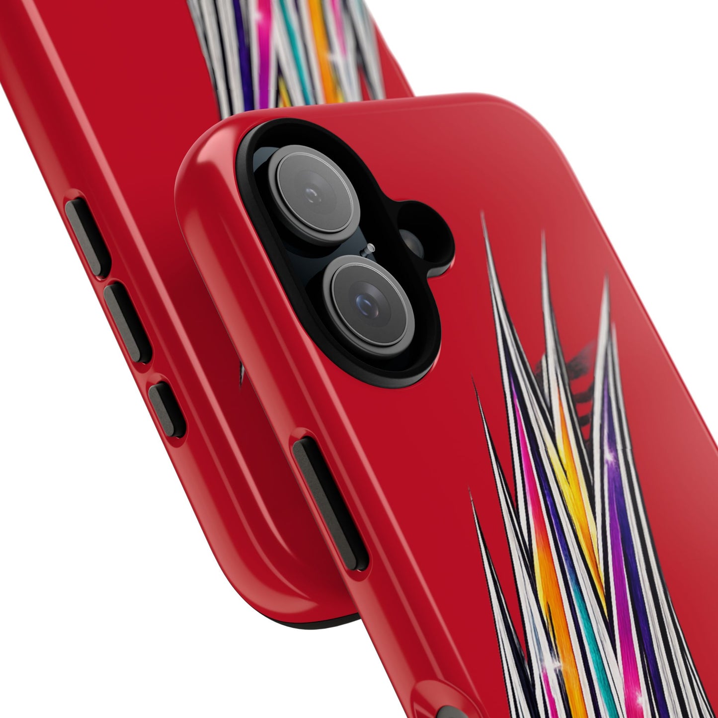 Colorburst Pinstripe Phone Case | Red Abstract Racing Stripe