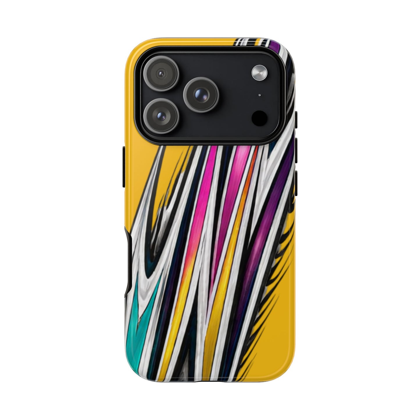 Yellow Abstract Stripes Phone Case | Tough Protective Phone Case