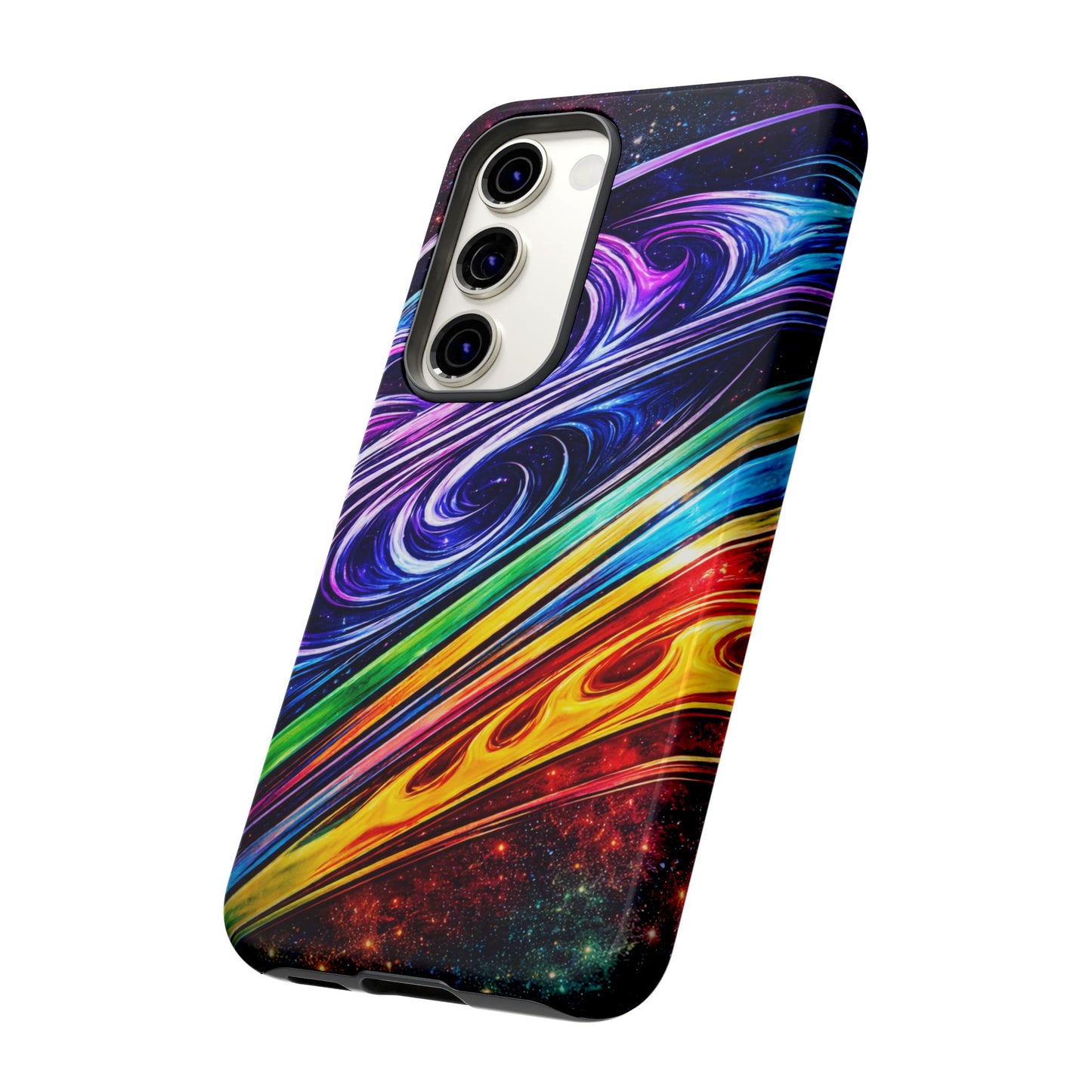 Abstract Cosmic Swirls phone case | Galaxy Rainbow Protective Case